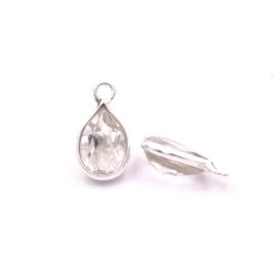 Pendentif Goutte Cristal De Quartz Sertis Argent 925 10x7mm (1)