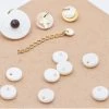 Pendentifs Breloque Ronde En Nacre Véritable 6mm (10)