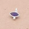Pendentif Oeil Ovale Améthyste Serti Argent 925 - 7x9mm (1)