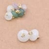 Pendentif Rondelle Bouton En Jade Blanc Et Laiton Doré 10mm (2)