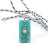 Pendentif Rectangle Amazonite Et Cabochon Amazonite 25x14mm (1)
