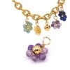 Pendentif Fleur Perles Facettes Améthyste Et Cuivre Doré 10x14mm (1)