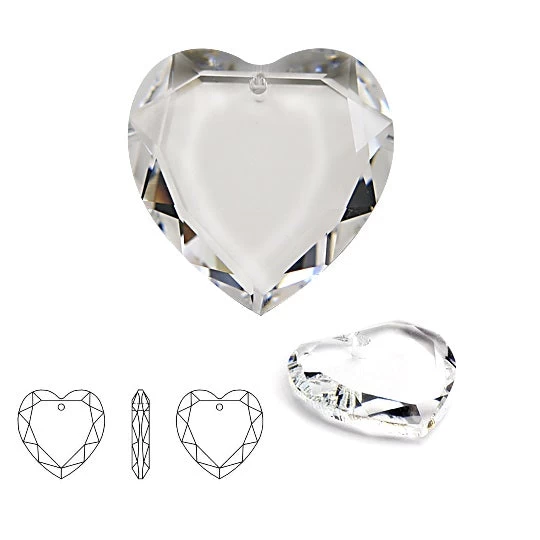 Swarovski Pendentif Coeur 6225 Flat Heart Crystal - 28mm (1) 1 Swarovski Pendentif Coeur 6225 Flat Heart Crystal - 28mm (1)