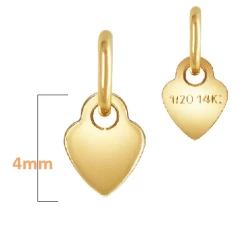 Coeur Plat Breloque Avec Anneau Gold Filled 4mm (1)