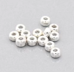 Miyuki Round Beads 6/0 Plaqué Argent 925 (25 Perles)