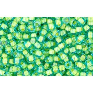 Cc307 - Perles De Rocaille Toho 11/0 Aquamarine/opaque Yellow Lined (10g) 1 Cc307 - Perles De Rocaille Toho 11/0 Aquamarine/opaque Yellow Lined (10g)