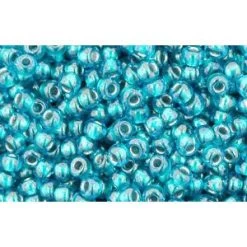 Cc377 - Perles De Rocaille Toho 11/0 Light Sapphire/métallic Teal Lined (10g)