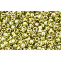 Cc991 - Perles De Rocaille Toho 11/0 Gold Lined Peridot (10g)