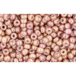 Cc1201 - Perles De Rocaille Toho 11/0 Marbled Opaque Beige/pink (10g)
