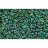Cc242 - Perles De Rocaille Toho 15/0 Inside Colour Luster Jonquil/emerald Lined (5g)