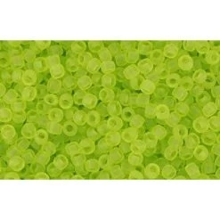 Cc4f - Perles De Rocaille Toho 15/0 Transparent Frosted Lime Green (5g)