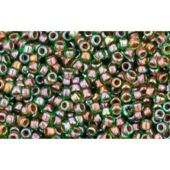 Cc249 - Perles De Rocaille Toho 15/0 Inside Colour Peridot/emerald Lined (5g)