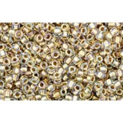 Cc262 - Perles De Rocaille Toho 15/0 Inside Colour Crystal/gold Lined (5g)