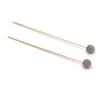 Clous Tiges Doré Or Fin Qualité 4,4cm Avec Agate Grise à Facettes 3,75mm (2)