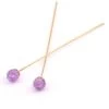 Clous Tiges Doré Or Fin Qualité 4,4cm Avec Améthyste à Facettes 4,5mm (2)