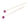 Clous Tiges Doré Or Fin Qualité 4,4cm Avec Jade Rouge à Facettes 3,5mm (2)