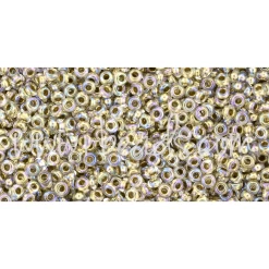 Cc994 - Toho Demi Round 11/0 Gold Lined Rainbow Crystal (5g)