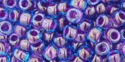 Cc252 - Perles De Rocaille Toho 6/0 Inside Colour Aqua/purple Lined (10g)