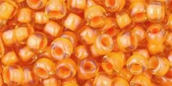 Cc950 - Perles De Rocaille Toho 6/0 Jonquil/ Burnt Orange Lined (10g)