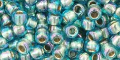 Cc995 - Perles De Rocaille Toho 6/0 Gold Lined Rainbow Aqua (10g)
