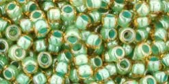 Cc380 - Perles De Rocaille Toho 8/0 Topaz/mint Julep Lined (10g)