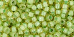 Cc945 - Perles De Rocaille Toho 8/0 Inside Jonquil/ Mint Julep Lined (10g)