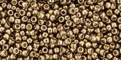 CcPF593- Toho Beads 11/0 Round PermaFinish Galvanized Almond (10g)