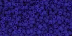 Cc8f - Perles De Rocaille Toho 15/0 Transparent Frosted Dark Sapphire (5g)