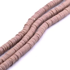 Perle Heishi 6x0.5-1mm En Pâte Polymère Rose Taupe (1 Fil- 39cm)