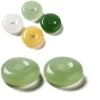 Perle Rondelle Donut Verre Imitation Jade Vert Pale 10x3.5mm (4)