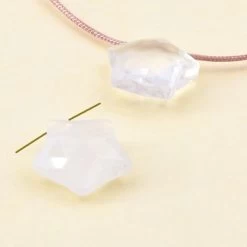 Pendentif étoile à Facettes Sculptée En Cristal De Quartz 14mm - Trou: 0,7mm (1)