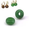 Perles Rondelle Donut En Agate Verte 10mm - Trou: 4mm (2)