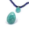 Pendentif Goutte Amazonite Naturelle 14x10mm Trou: 0.9mm (1)