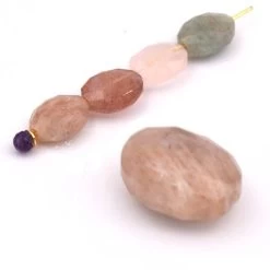 Perle Ovale à Facettes En Pierre De Soleil 10x8mm Trou: 1mm (1)