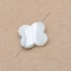 Perle En Nacre Blanche Naturelle Trèfle 14mm - Trou : 0.8mm (2)