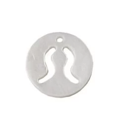 Pendentif Charm Rond Nacre Blanche Signe Astrologique Taureau 12mm (1)