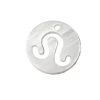 Pendentif Charm Rond Nacre Blanche Signe Astrologique Lion 12mm (1)