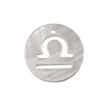 Pendentif Charm Rond Nacre Blanche Signe Astrologique Balance 12mm (1) 1 Pendentif Charm Rond Nacre Blanche Signe Astrologique Balance 12mm (1)