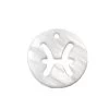Pendentif Charm Rond Nacre Blanche Signe Astrologique Poissons 12mm (1)