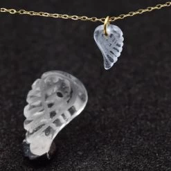 Pendentif Aile En Cristal De Roche 13-16x8mm- Trou: 0.9mm (1)