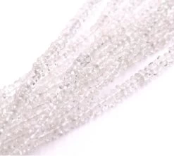 Perles Heishi Rondelles Bicone Chips Cristal De Quartz 5mm, Trou 0.5mm (1)