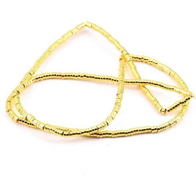 Heishi Perles Rondelles En Hématite Doré 2x1mm (1 Fil-39cm) 1 Heishi Perles Rondelles En Hématite Doré 2x1mm (1 Fil-39cm)