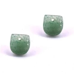 Perle Aventurine Verte Demi Ovale 11x11x5mm - Trou : 1.3mm (2)