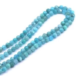 Perles Rondes Facettes Amazonite 3.5mm - Trou 0.6mm (1 Fil-39cm)