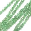 Perle Ronde à Facettes Aventurine Verte 3mm - Trou: 0.8mm (1 Fil-38cm)