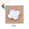 Pendentif En Nacre Forme Trèfle Croix 8mm - Trou : 1mm (1)