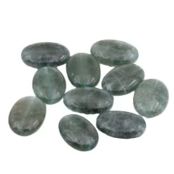 Perle Ovale Plate Jade Teinté Gris Vert 18-13mm - Trou: 1mm (10)