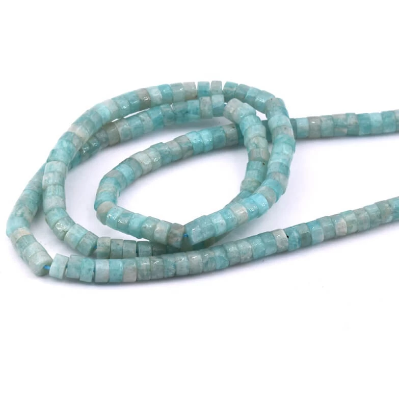 Heishi Perle Rondelles En Amazonite 4x2mm (1 Fil-40cm) 1 Heishi Perle Rondelles En Amazonite 4x2mm (1 Fil-40cm)
