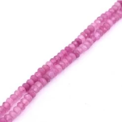 Perle Facette Jade Teinté Vieux ROSE PARME 4x2.5mm - Trou: 1mm (1 Fil-34cm)