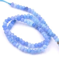 Perle Rondelle Facettes En Jade Teinté Bleu Ciel 4x3mm (1 Fil-35cm)